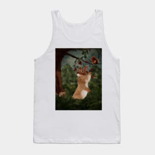 Forest Watercolor Baby Bunny, Red Squirrel and Sleeping Fox Tank Top